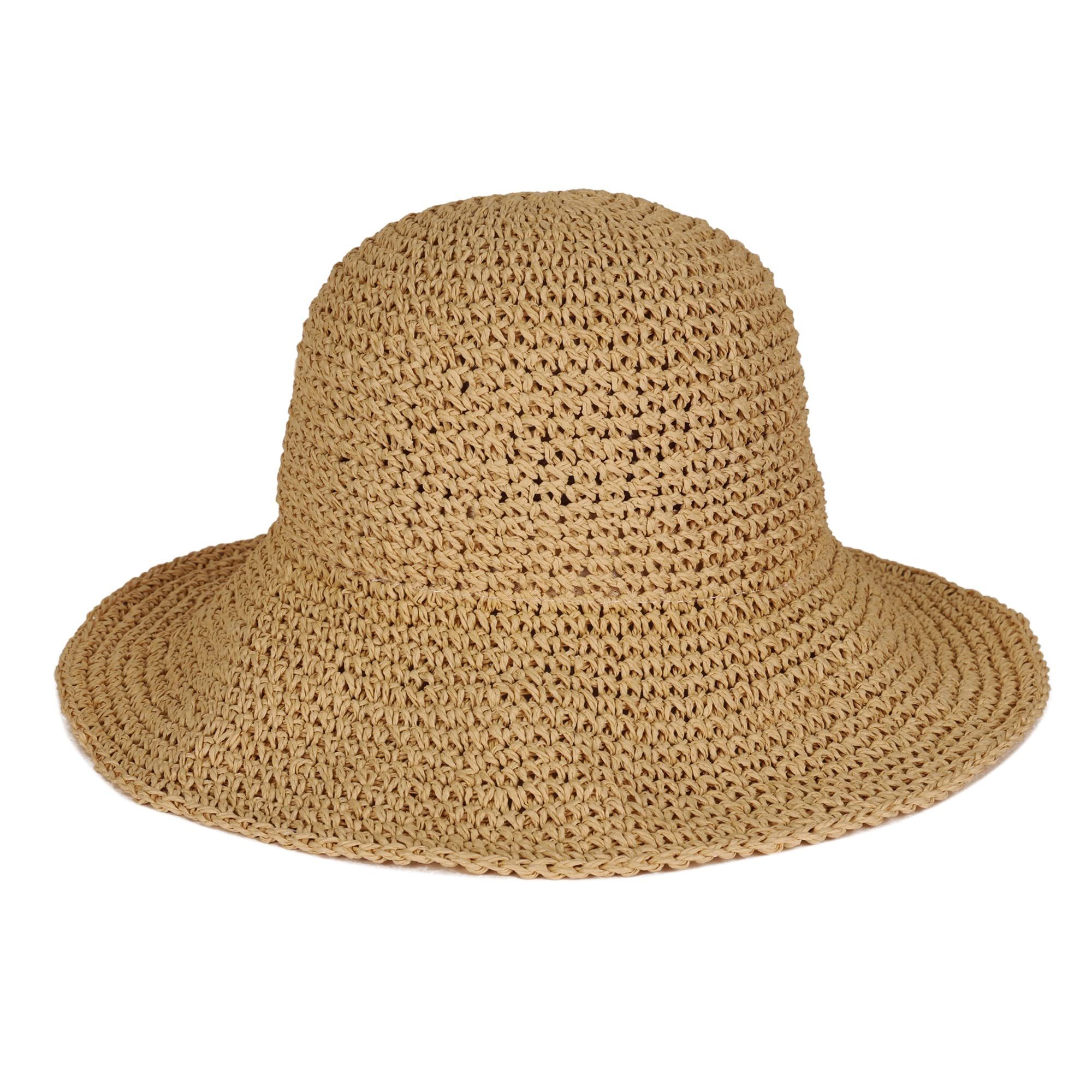 Zaewry Strohhut Damen-Sommer-Sonnenhut, faltbarer Outdoor-Strohhut Strandhut 57-59cm – Bild 3 von 5