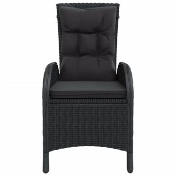 vidaXL Garten-Essgruppe 11-tlg. Garten-Essgruppe Poly Rattan Schwarz, (11-tlg)