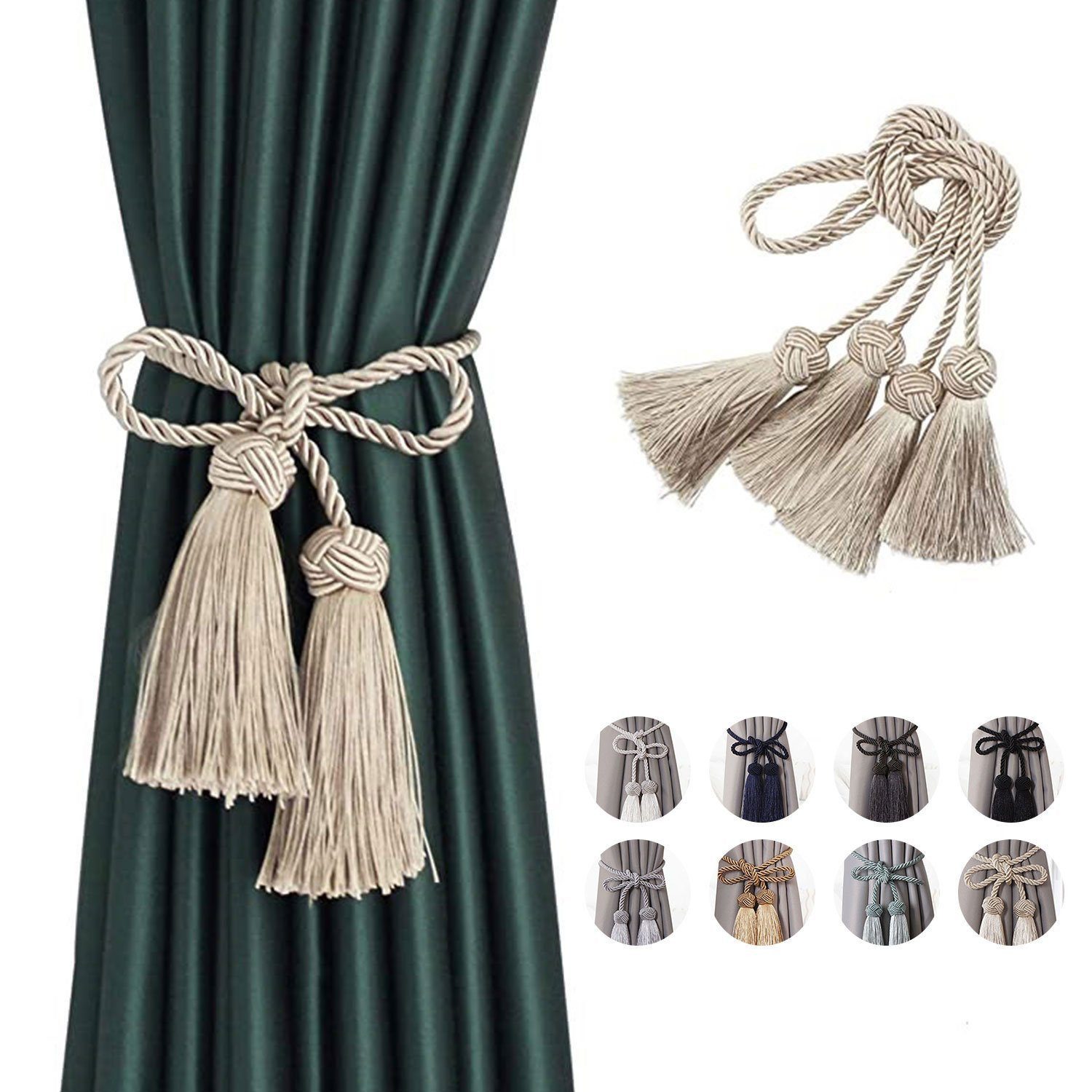 BYSURE Raffhalter, (2-tlg), Vorhang Seil Quaste Raffhalter für Home Fenster günstig online kaufen