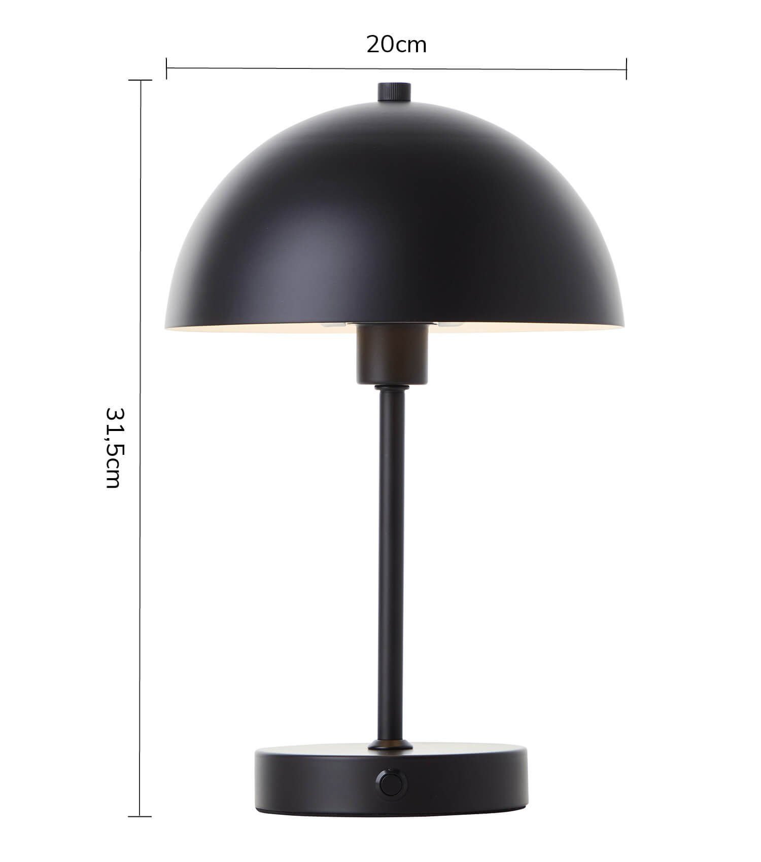 Leuchtturm, mit LED-Lampe kabellos, Der Akku vintage Warmweiß, Tischlampe aufladbar, Tischleuchte dimmbare mokebo Schwarz
