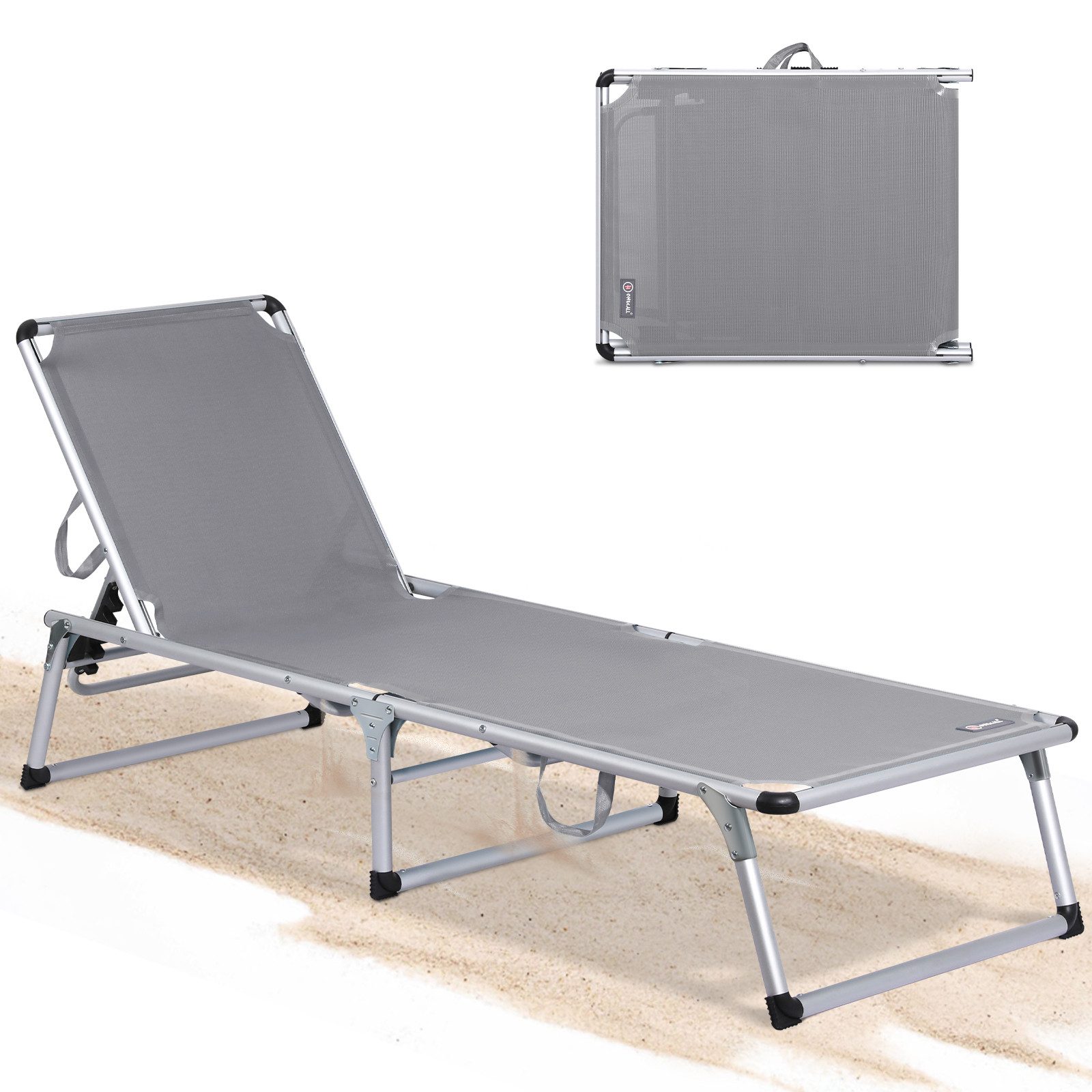 HOMECALL Gartenliege Leicht Sonnenliege Klappbar Alu Liegestuhl Strandliege günstig online kaufen