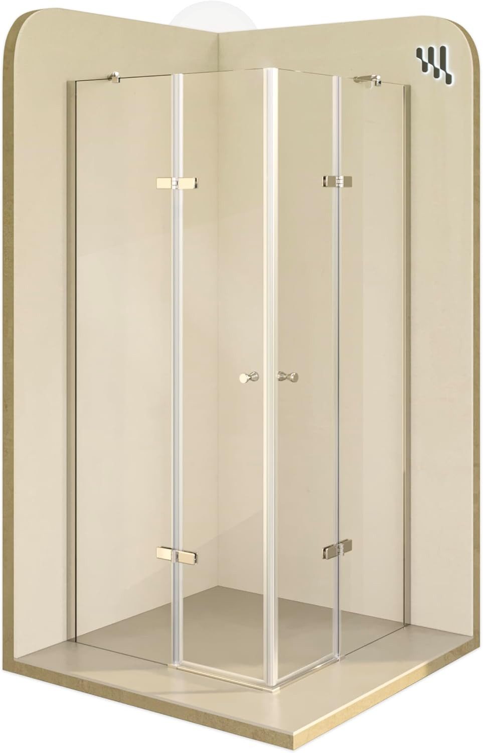 i-flair Eckdusche Duschkabine Alice aus durchsichtigem ESG, Höhe 190 cm, 80x80 cm, BxT: 80x80 cm, Einscheibensicherheitsglas, ohne Duschtasse, mit hochwertigen Aluminiumprofilen in silber, ebenerdiger Einbau möglich, mit Drehtüren