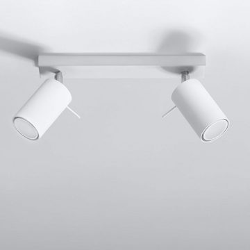 etc-shop LED Deckenspot, Leuchtmittel nicht inklusive, Spot Strahler Weiße Deckenlampe beweglich Deckenleuchte 2-flammige