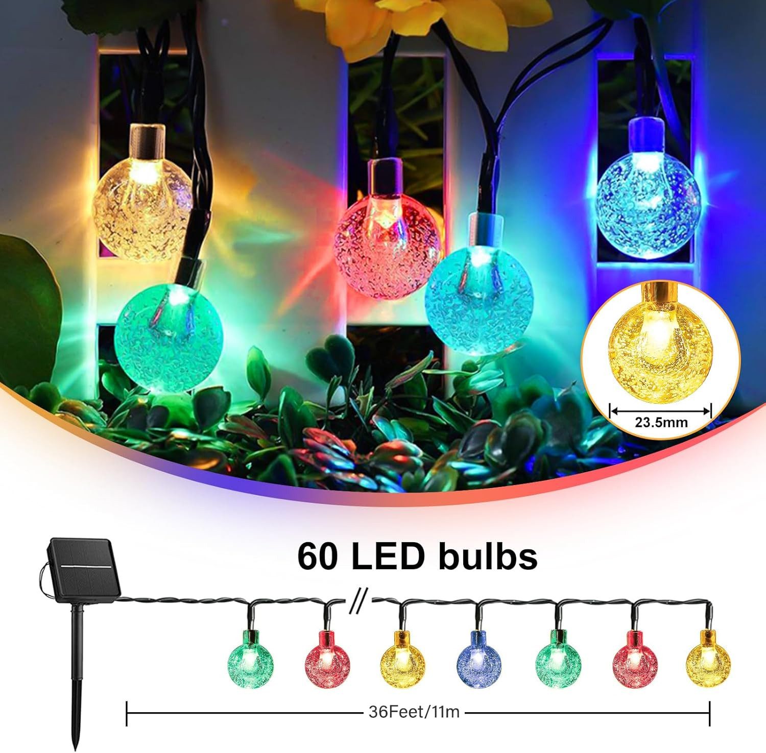 Tukrool LED-Lichterkette Solar-Lichterkette für den Außenbereich, günstig online kaufen