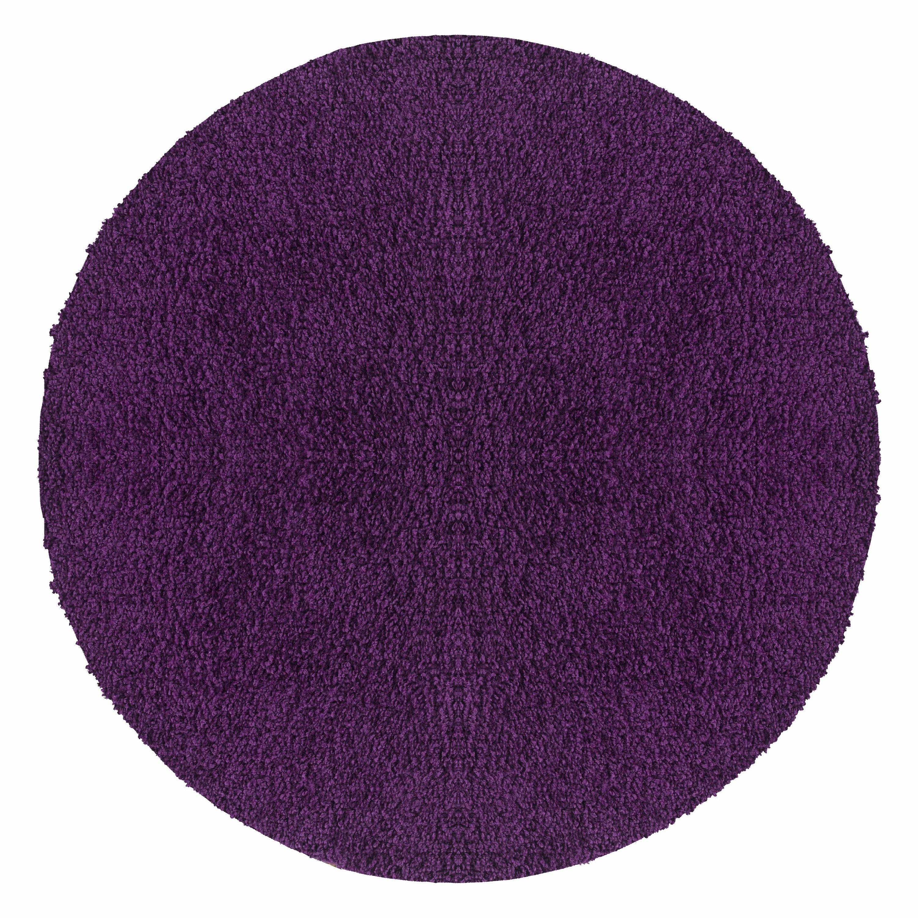Teppich Unicolor - Einfarbig, Teppium, Rund, Höhe: 30 mm, Teppich Wohnzimmer Lila