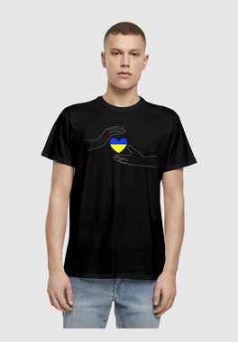 Merchcode T-Shirt Merchcode Herren Peace - 2 Hand Heart Black Basic T-Shirt (1-tlg)