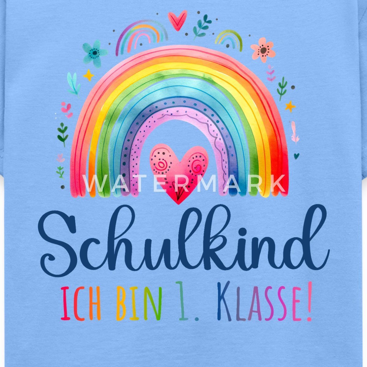 Spreadshirt T-Shirt Schulkind 2026 Einschulung Regenbogen Kinder T-Shirt (1-tlg) Fällt klein aus. Wir empfehlen, eine Größe größer zu bestellen. – Bild 2 von 5