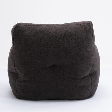 MODFU Sitzsack Bean Bag Sitzsessel (Sitzsack mit Rückenlehne waschbarer Bezug, Bodenkissen Sessel), Teddy