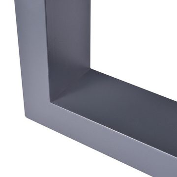 Zelsius Tischbein Tischkufen 2er Set (B) 90 x (H) 72 cm, Metall Tischbeine, grau