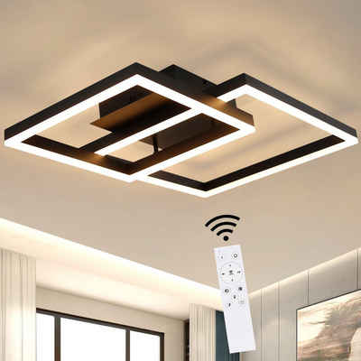 Nettlife LED Deckenleuchte Schwarz Deckenlampe 50W/87W Modern Deckebeleuchtung, Dimmbar mit Fernbedienung, LED fest integriert, Warmweiß, Neutralweiß, Kaltweiß, für Wohnzimmer Schlafzimmer Küche Flur Büro Esszimmer