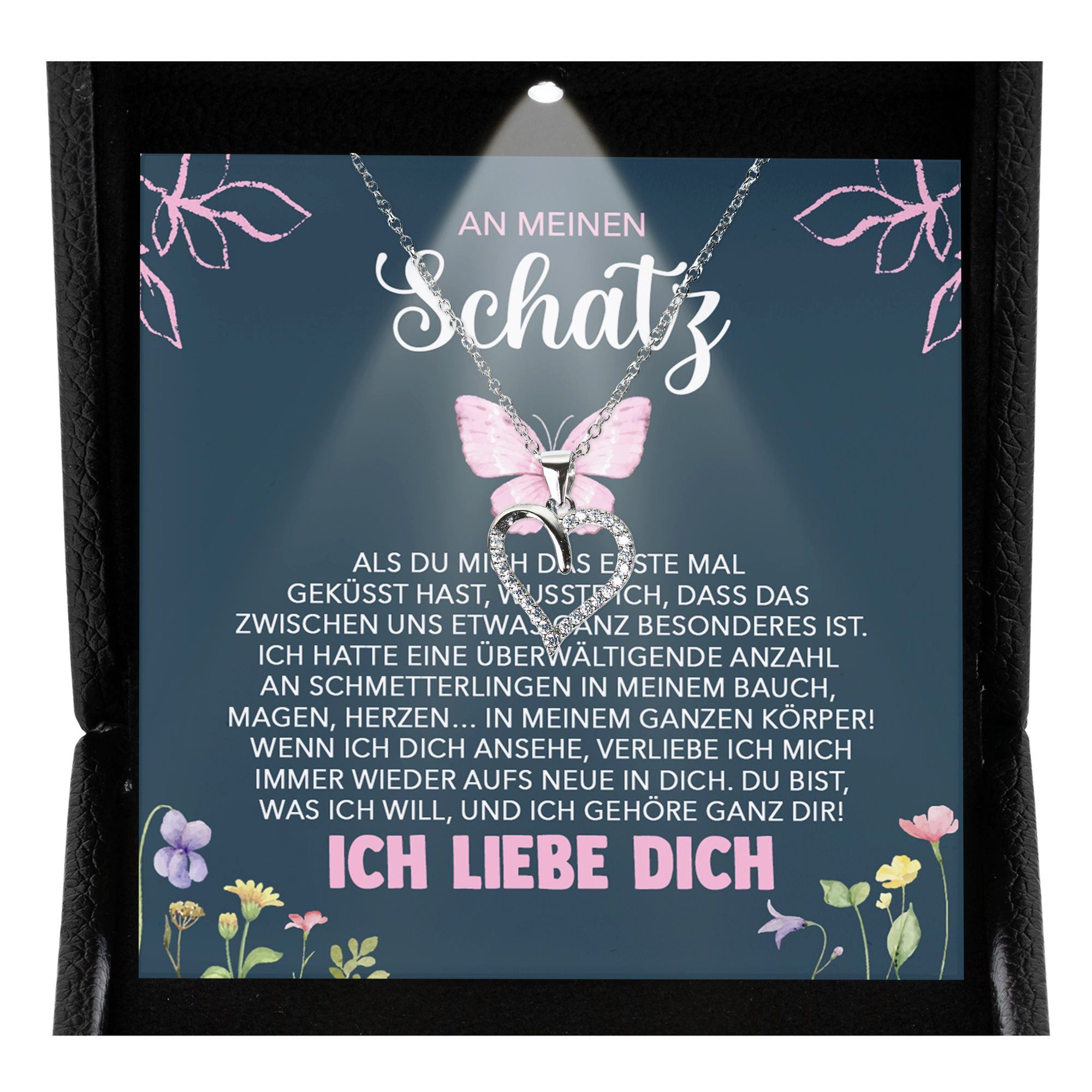 Valentinstagsgeschenk 22Feels Schmuckset Frauen Ich Liebe Dich Geschenk Ehefrau Freundin Jahrestag Hochzeitstag (inkl. Geschenktasche, Karte, Poliertu