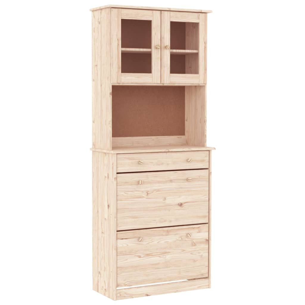 vidaXL Highboard Highboard ALTA 77x35x188 cm Massivholz Kiefer (1 St)