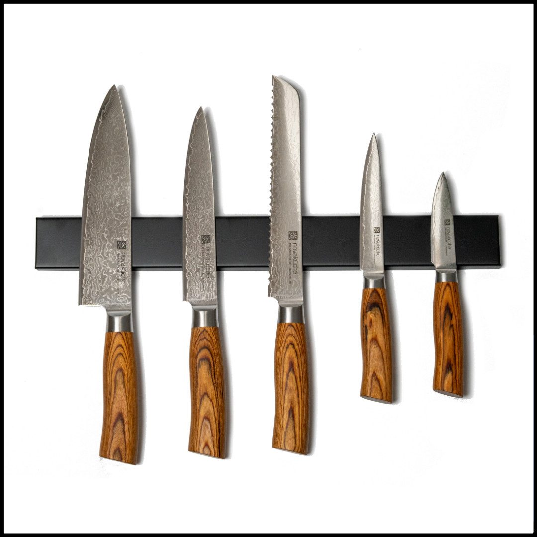 LIVINA HOME Messer-Set Messer-Set Küchenmesser, Damastmesser mit magnetische Messer-Leiste (6-tlg), Magnetleiste aus Edelstahl, Geschenkverpackung, Oster Deal Sale!