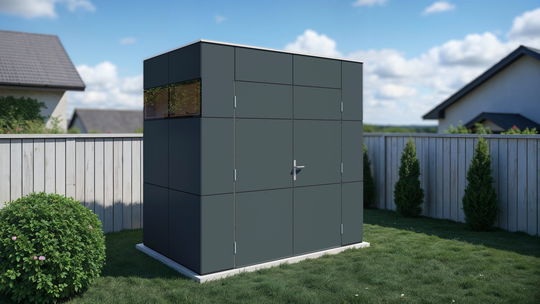 BERTILO Gartenhaus HPL Mini, in verschiedenen Farben, BxT: 231x165 cm, Fassaden-HPL in Architekturqualität, witterungsbeständig, farbstabil