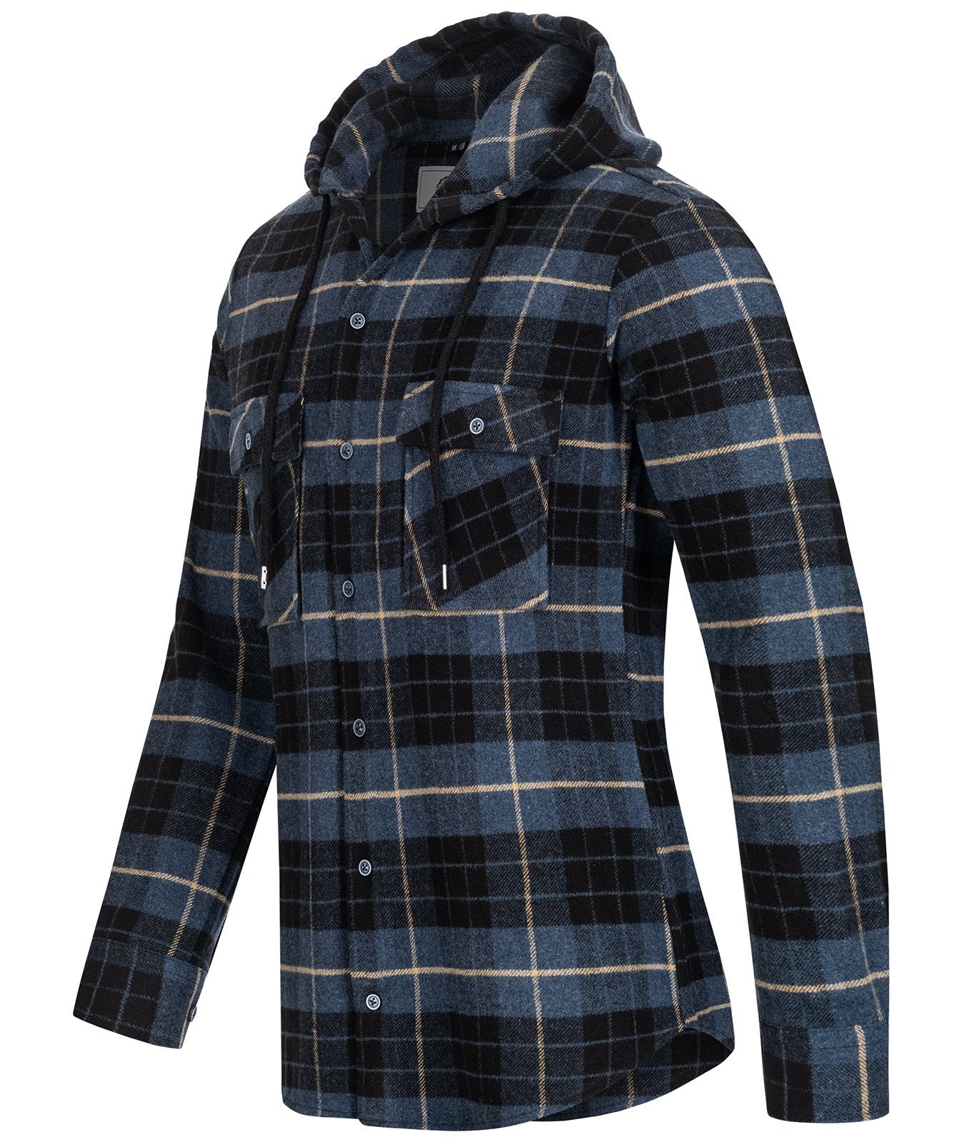 Rock Creek Flanellhemd Herren Hemd Flanellhemd mit Kapuze H-255