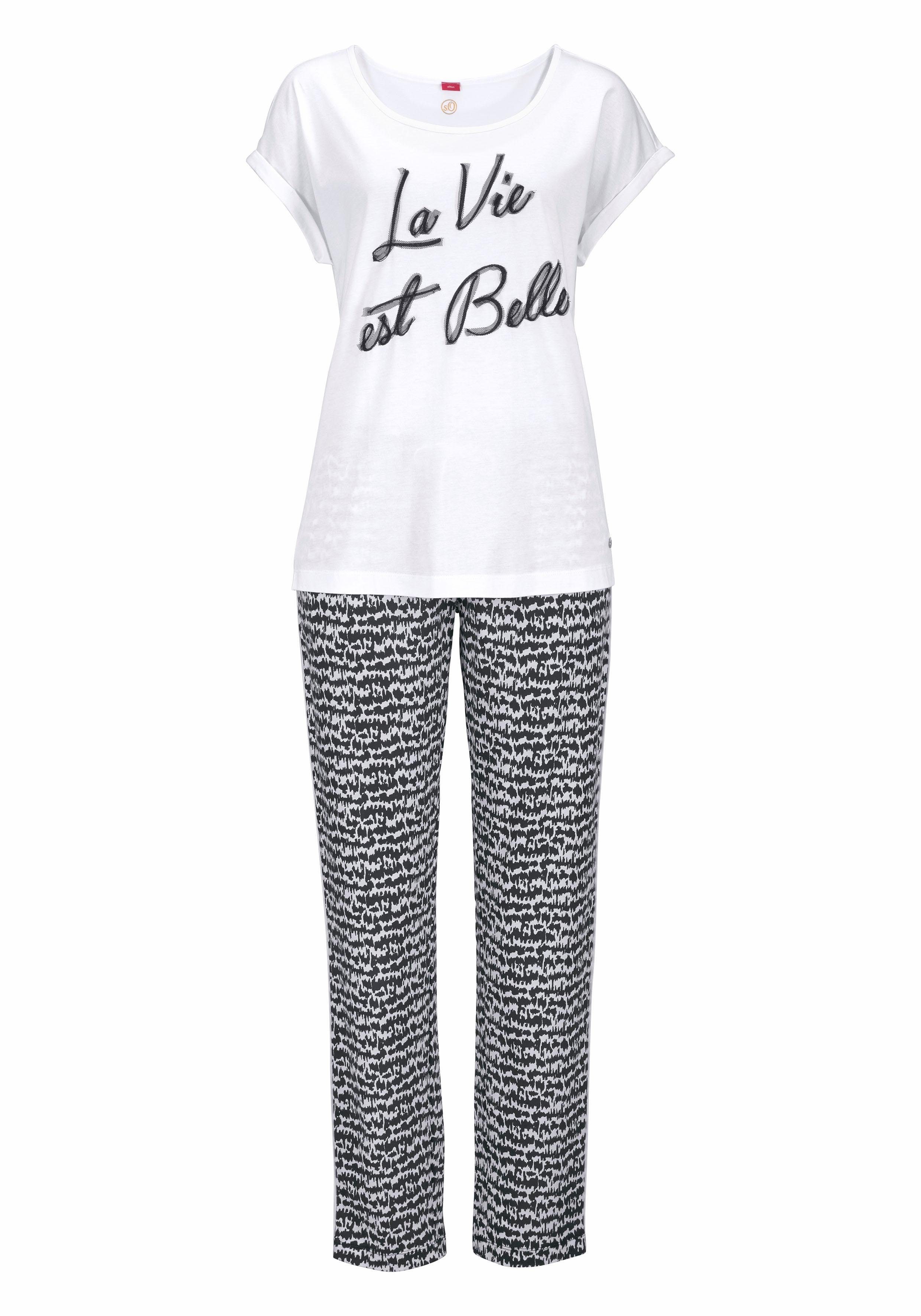 Belle Vie s.Oliver Stück) (2 im est Pyjama 1 tlg., La Schwarz-Weiß-Design