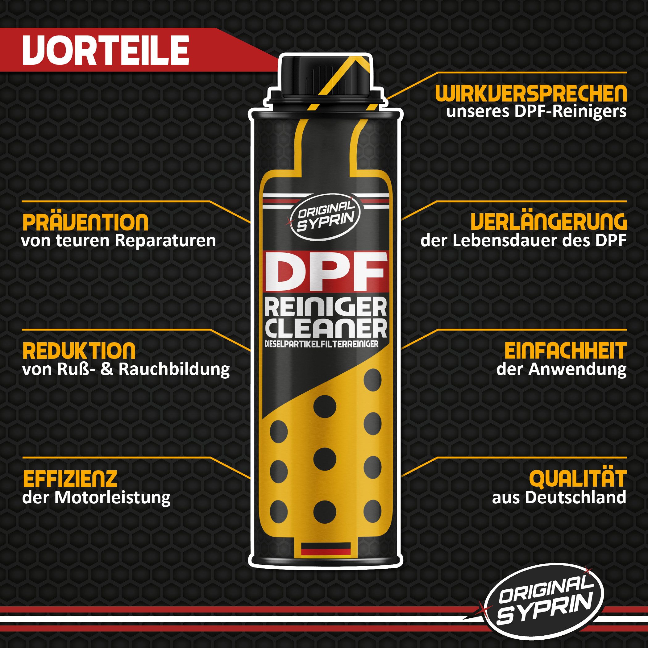 Original Syprin Diesel-Additiv DPF Reiniger l Diesel Partikelfilter Schutz, (1-St., Diesel DPF Cleaner & DPF Schutz 300ml)