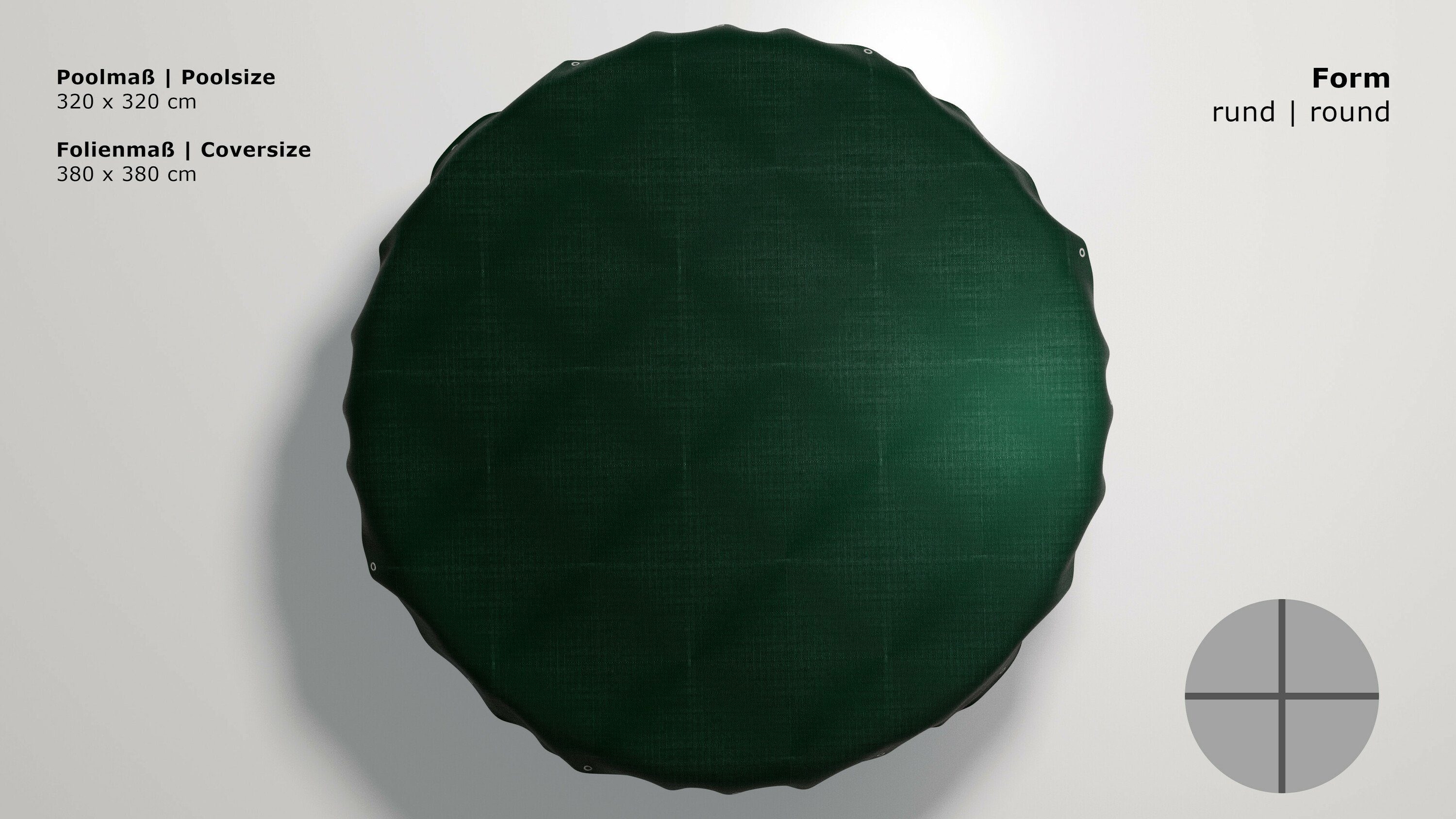 Grasekamp Pool-Abdeckplane Abdeckplane rund 320cm