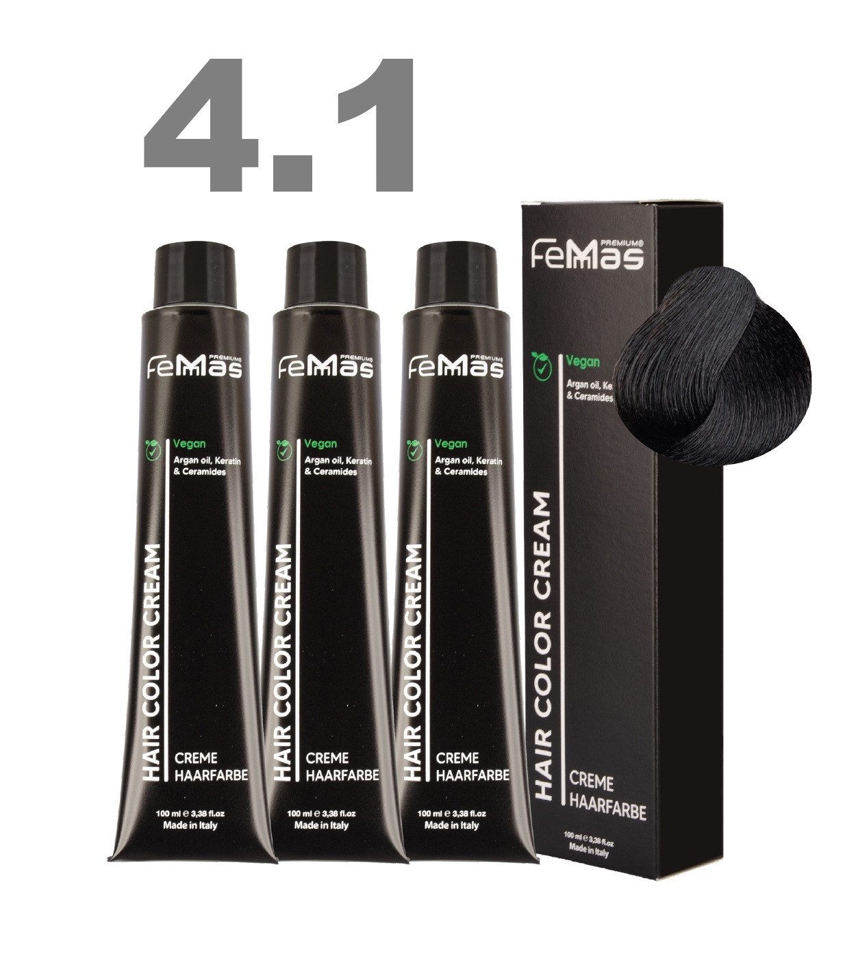 Femmas Premium Haarfarbe FemMas professionelle Haarfarbe mit Arganöl 3 x 100 ml