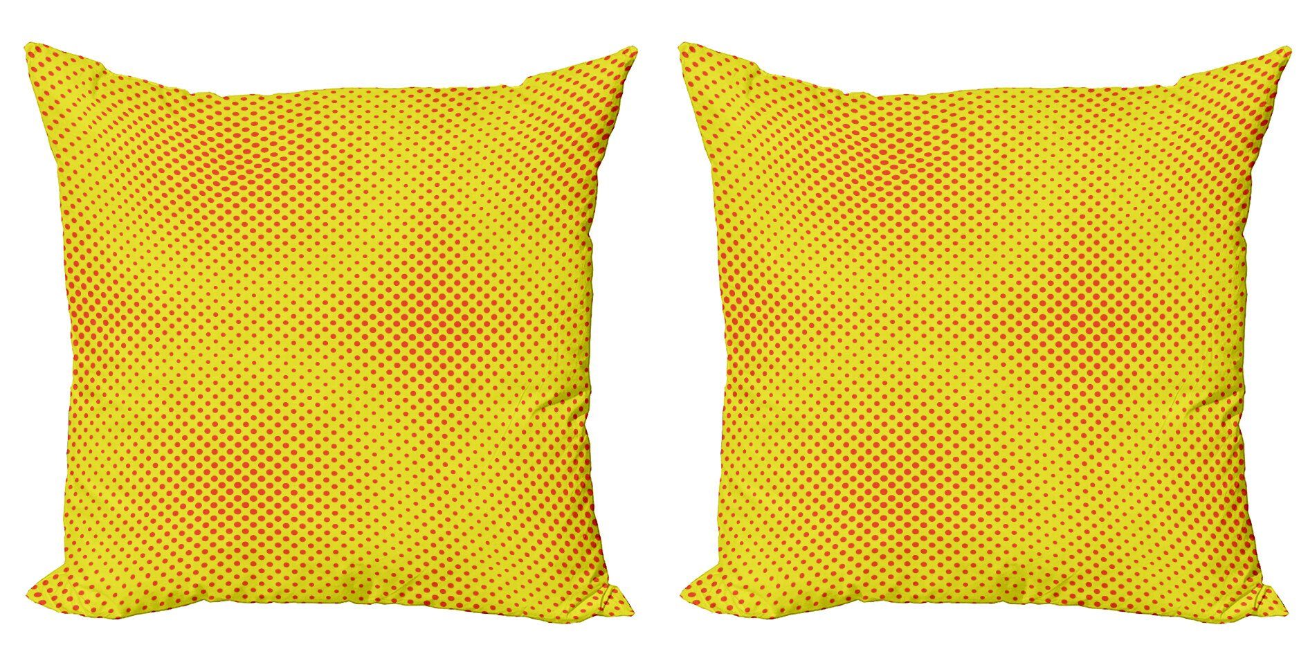 Kissenbezüge Modern Accent Doppelseitiger Digitaldruck, Abakuhaus (2 Stück), Gelbe Punkte Grafik Halbton