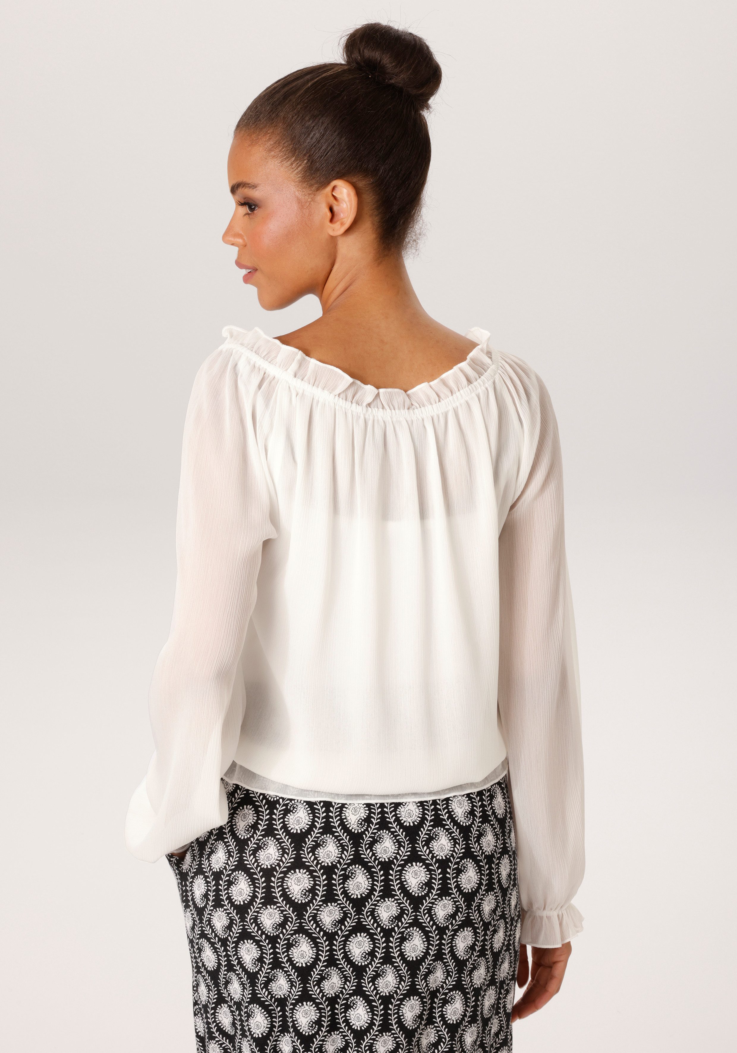 Aniston CASUAL Schlupfbluse aus strukturiertem Chiffon – Bild 2 von 5