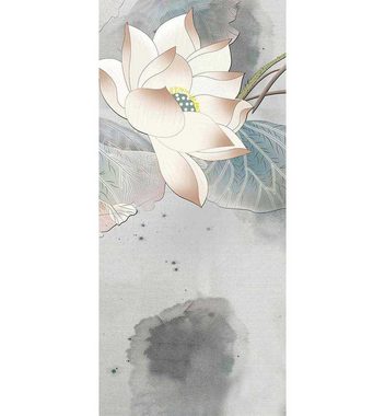 MyMaxxi Dekorationsfolie Türtapete blühende Lotus Blume Türbild Türaufkleber Folie