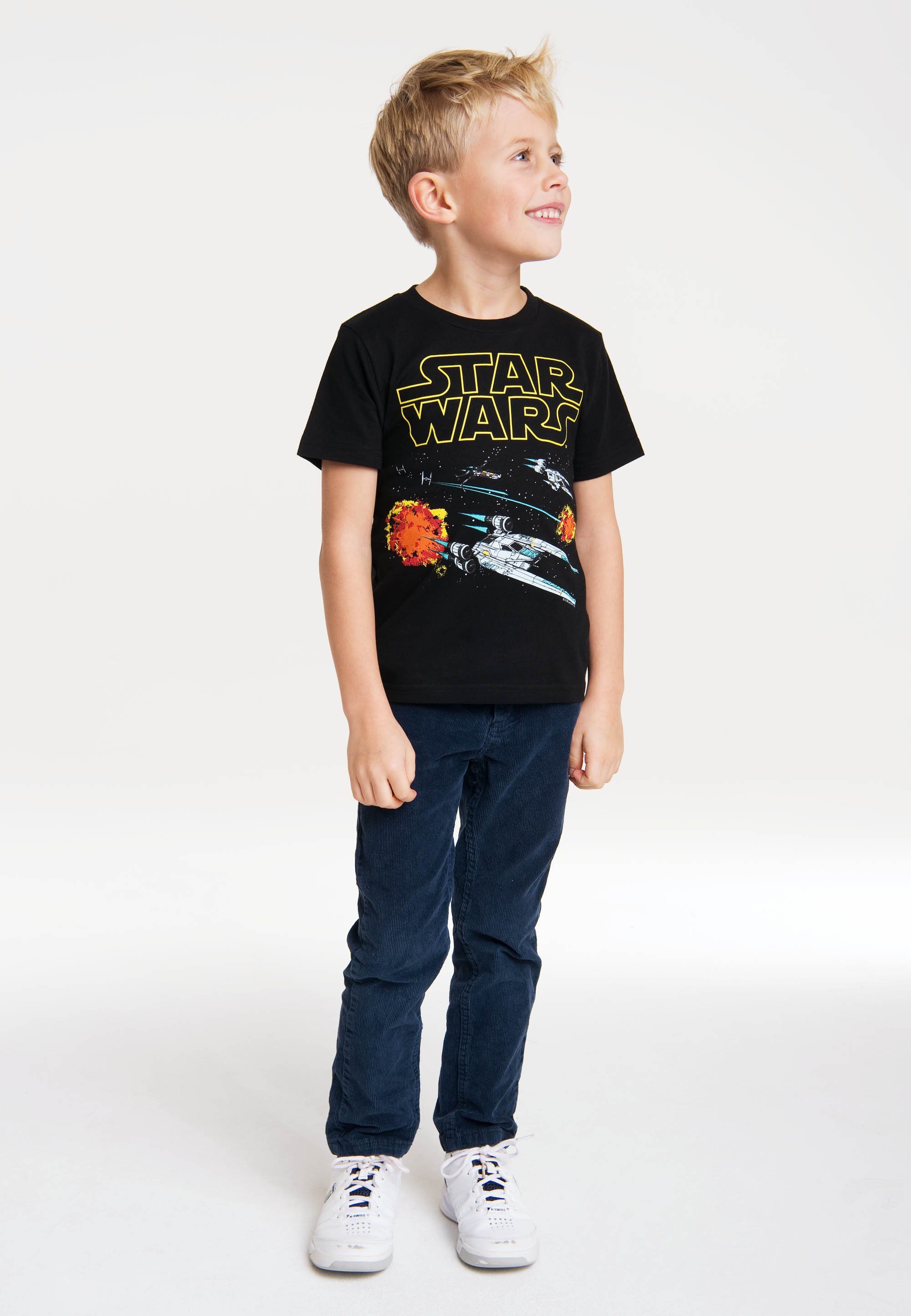 LOGOSHIRT T-Shirt Star Wars - Star Fighter mit coolem Star Wars-Motiv