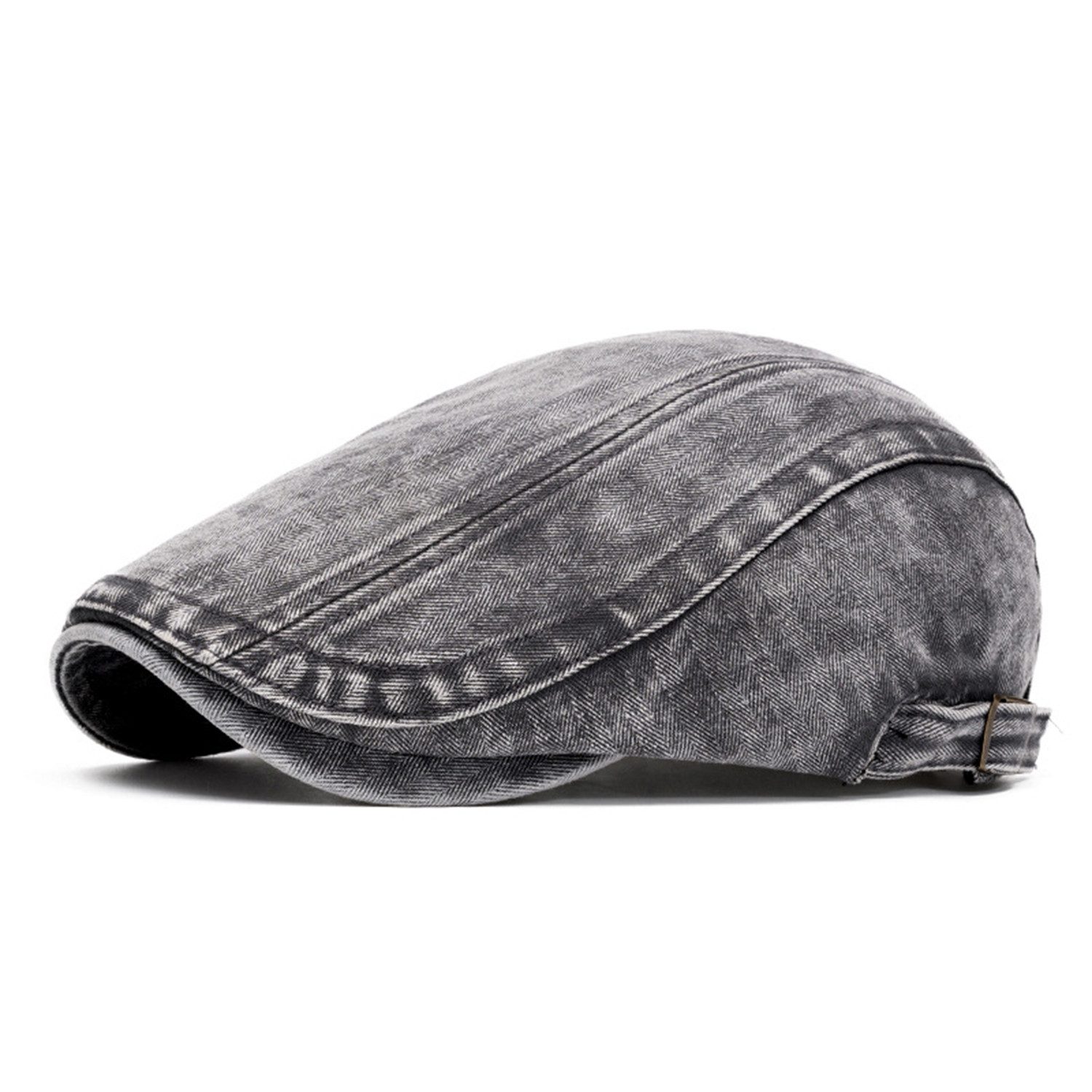 Zaewry Flat Cap Schiebermütze Herren und Männer,Schirmmütze mit Schirm Schiebermütze Barett Cap,Gewaschener Vintage Denim Baskenmütze