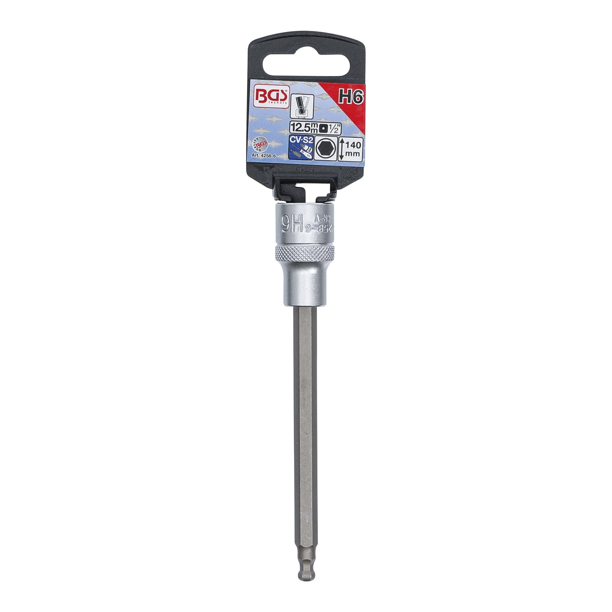 BGS technic Bit-Set BGS Bit-Einsatz 4258-6, Länge 140 mm, Antrieb Innenvierkant 12,5 mm (1