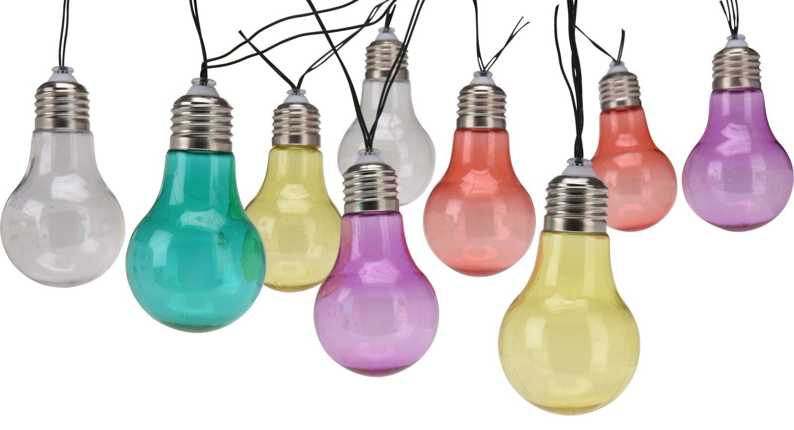 SELF IMPORT AGENCIES LED-Lichterkette D090, 380 cm Solarbetrieben 10 LED´s mehrfarbig