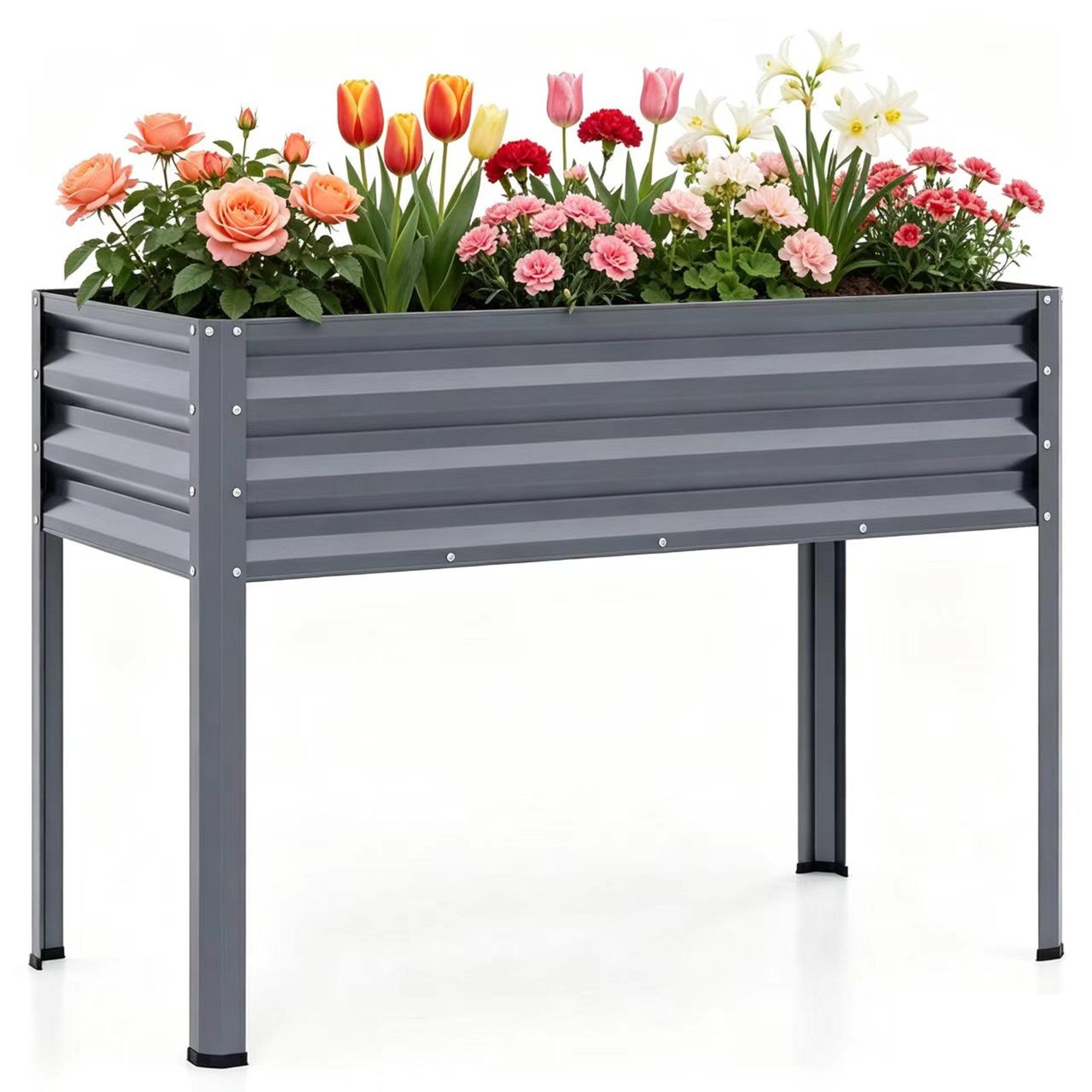 KOMFOTTEU Hochbeet, Blumenbeet mit Beinen & Drainagelöchern