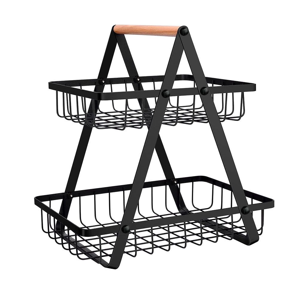 PODOFO Obstschale Obst Etagere 2-stöckiger Obstkorb, Abnehmbar Halter für Küche Büro