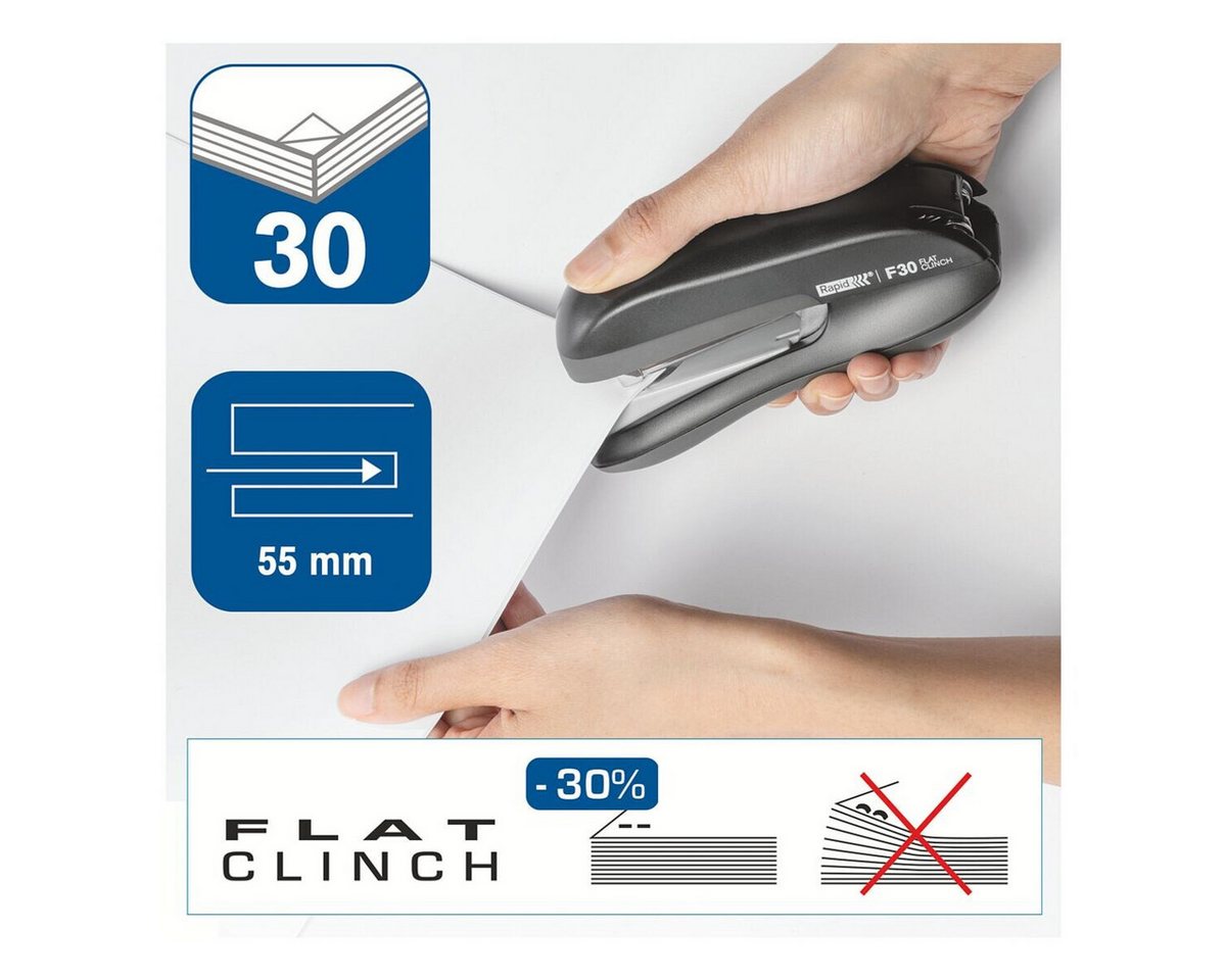 Thumbnail - Rapid Heftgerät F30FC, bis 30 Blatt, mit Flat-Clinch-Technologie