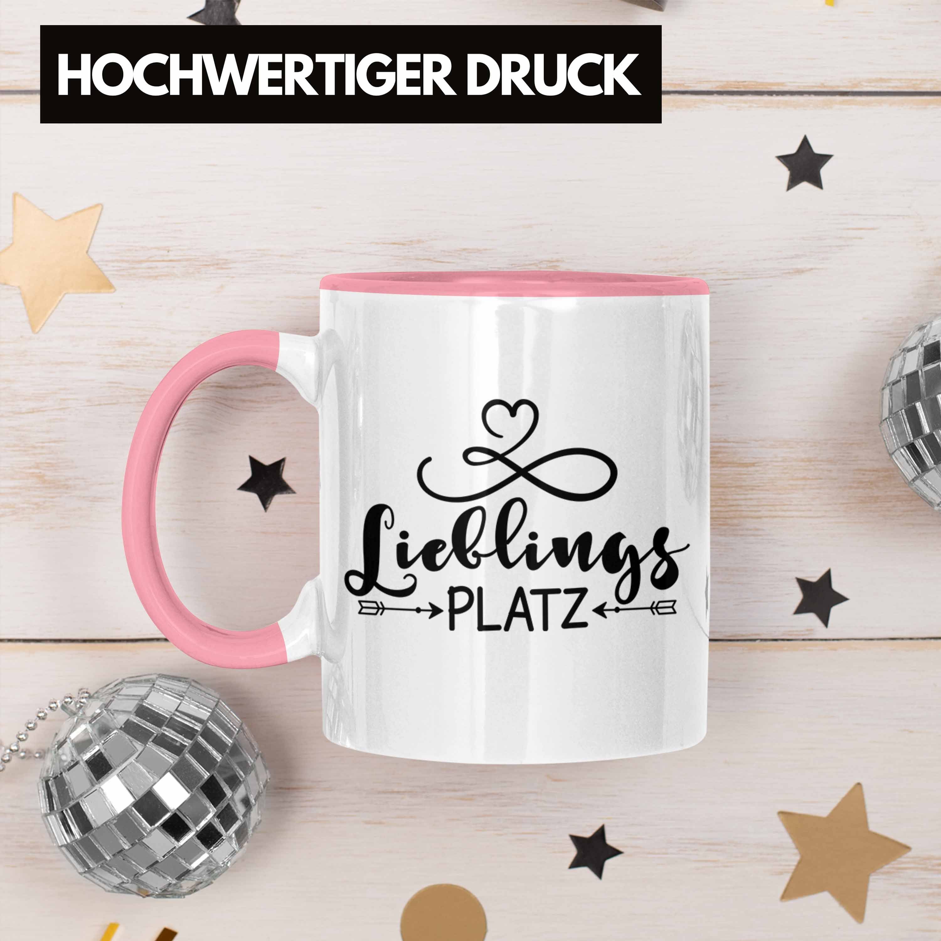 Rosa Tasse Lieblings-Platz für Trendation Trendation Tasse - Zuhause Geschenkidee Büro Geschenk Neue Wohnung