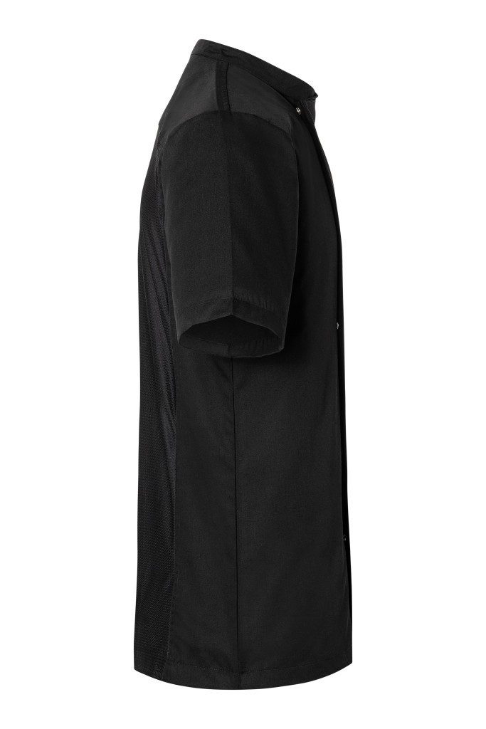 Karlowsky Fashion Kochjacke KARLOWSKY Überwurf-Kochhemd Unisex Kurzarm Druckknöpfe Schwarz
