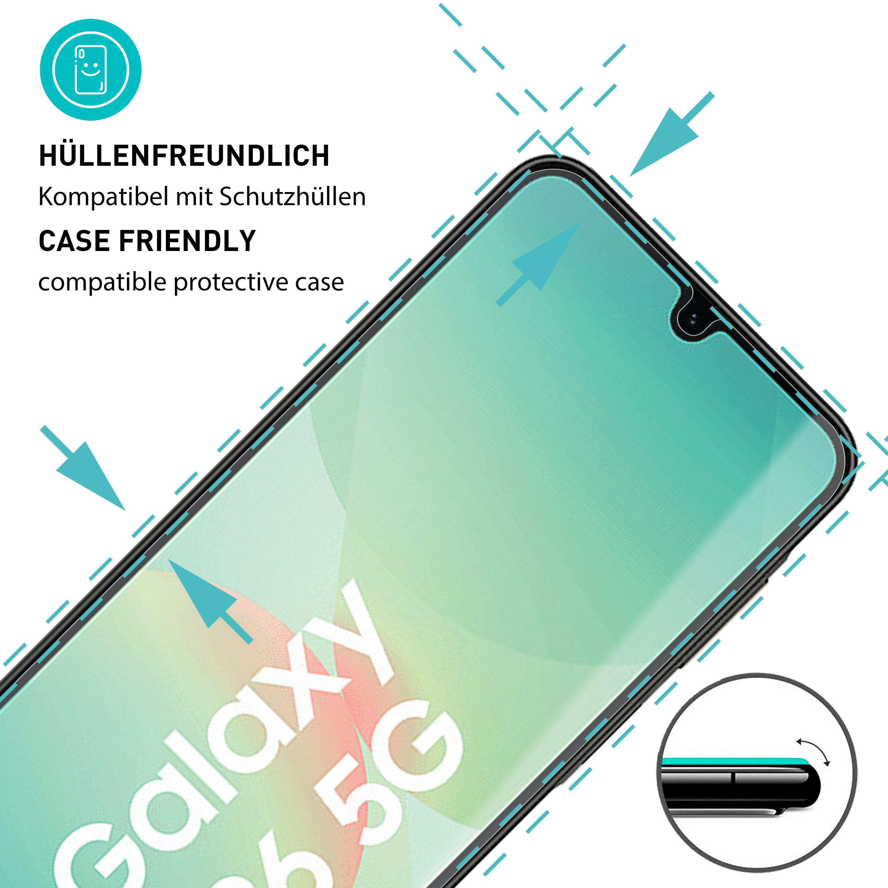 smartect Displayschutzglas Schutzglas Panzerfolie Klar für Samsung Galaxy A26 5G, Set, 3 Stück, Schutzfolie Glasschutz Bildschirm