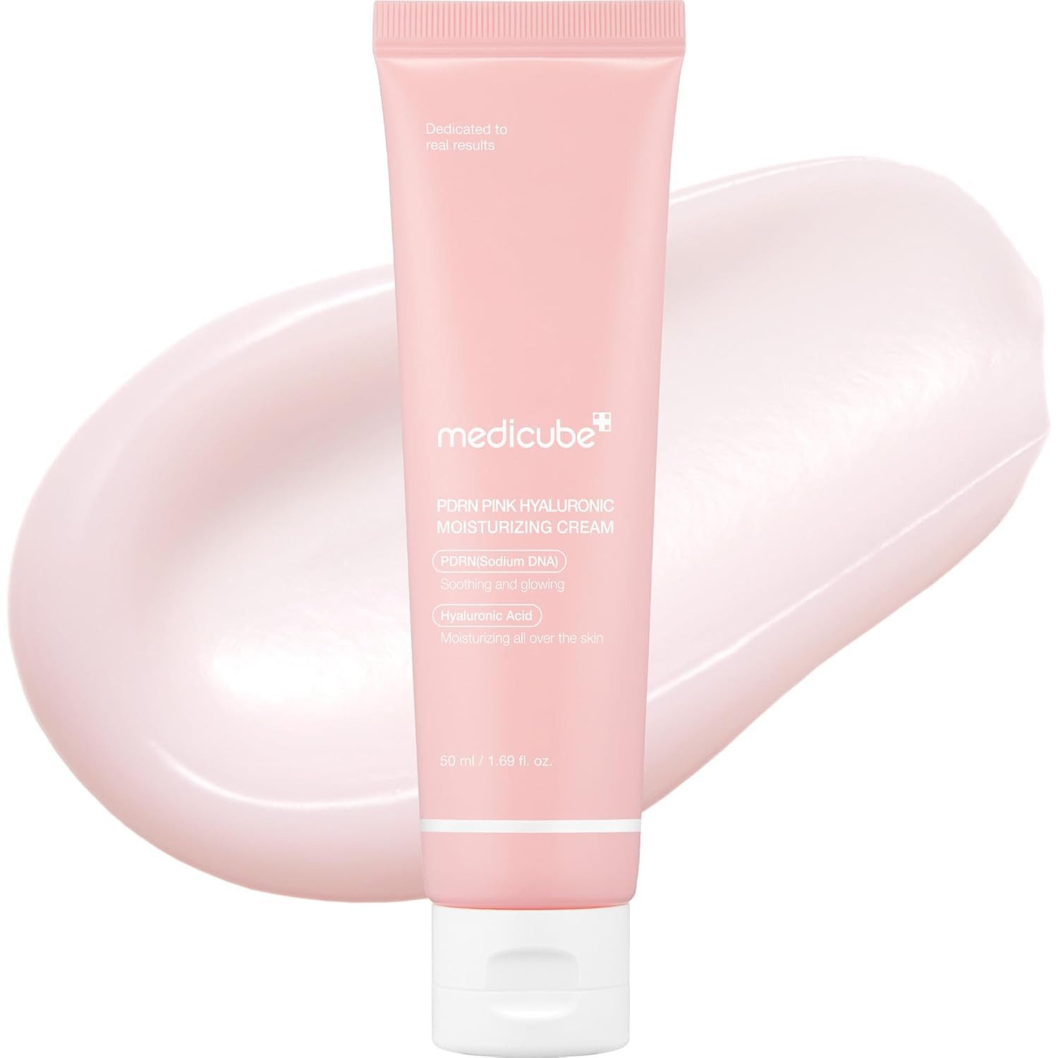 Medicube Tagescreme PDRN Pink Hyaluronic Moisturizing Cream 50ml – Koreanische Feuchtigkeitscreme mit Salmon DNA, 10-fach Hyaluronsäure, Niacinamid, Ceramiden & Peptiden – Hydration, Anti-Aging & Hautbarriere-Stärkung