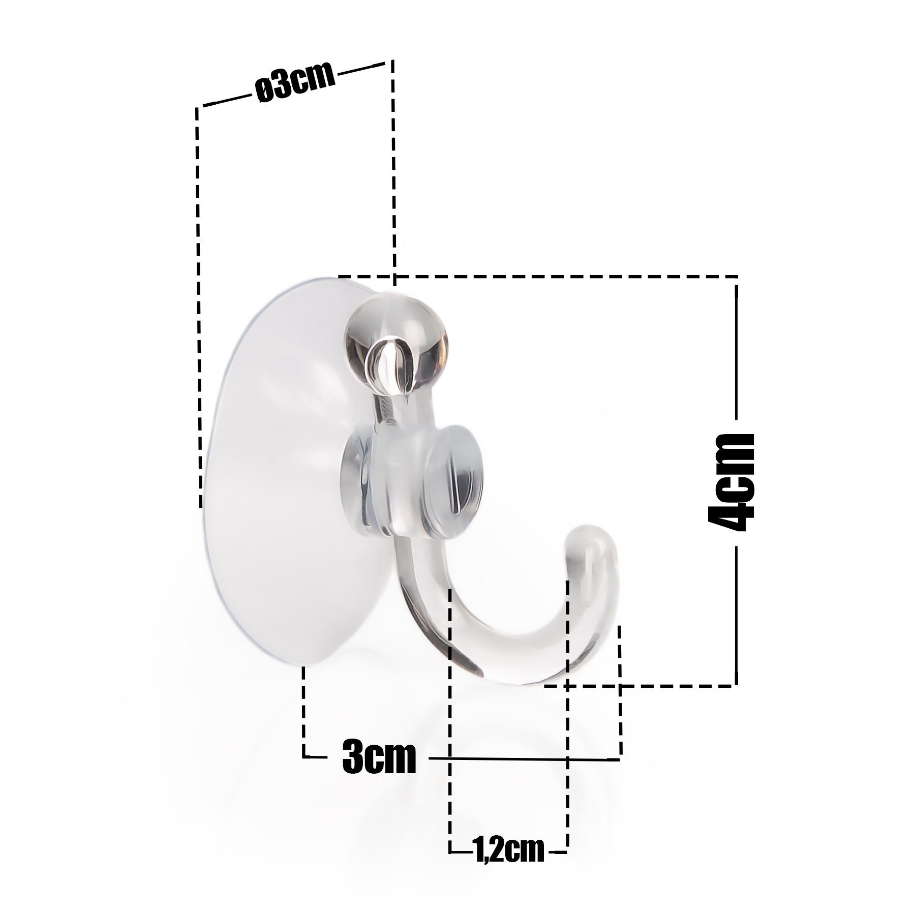 BigDean Dekohaken 40x Saugnapf mit Haken 30mm Fenster Saugnoppen Saughaken Saugknöpfe, Deko, (Set, Saugnapfhaken), Starke Saugnäpfe, Ohne Kleben, Ohne Bohren, Fenster, Fließen