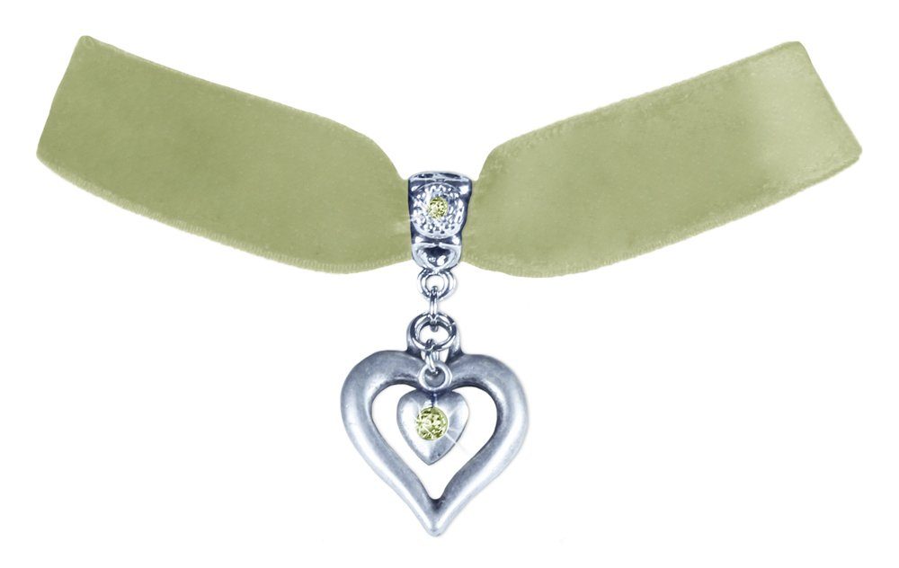 LUISIA® Collier Samt Kropfband Herz in Herz mit Swarovski® Elements (inkl. Schmuckbox)
