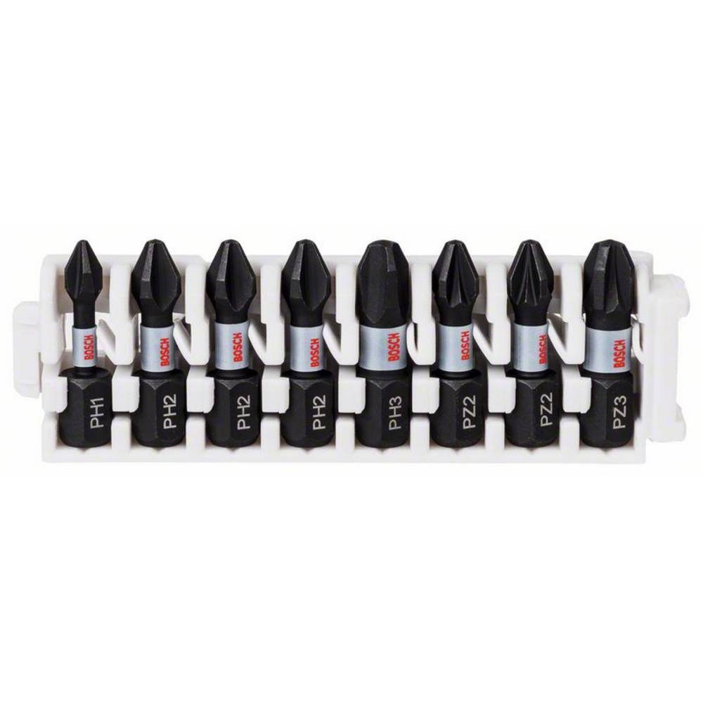 BOSCH Kreuzschlitz-Bit Schrauberbit-Set Impact Control, 8-teilig, PH1, 3x PH2, PH3 2608522323