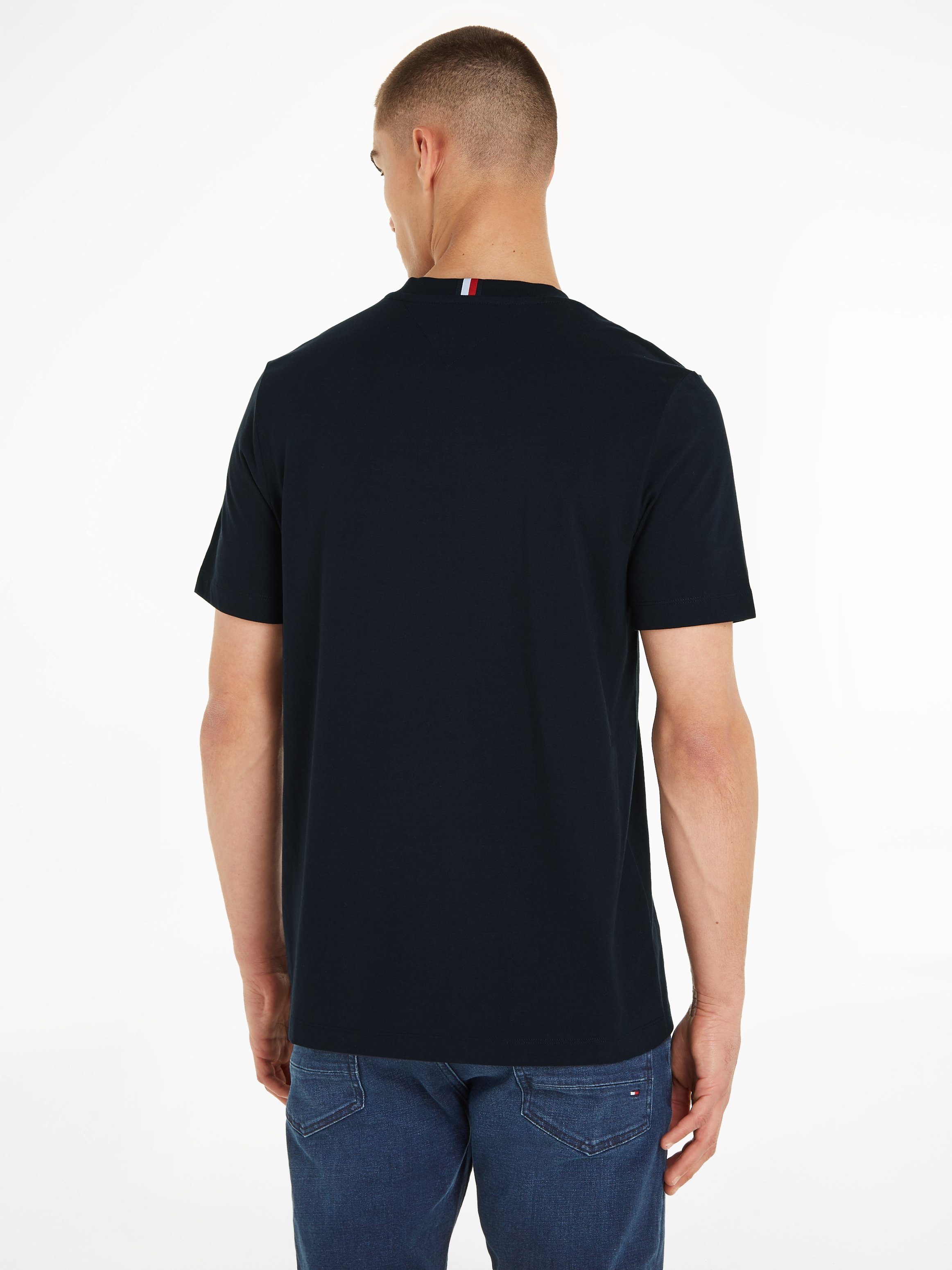 Tommy Hilfiger T-Shirt MONOTYPE Sky CHEST Desert STRIPE Markenlogo TEE mit