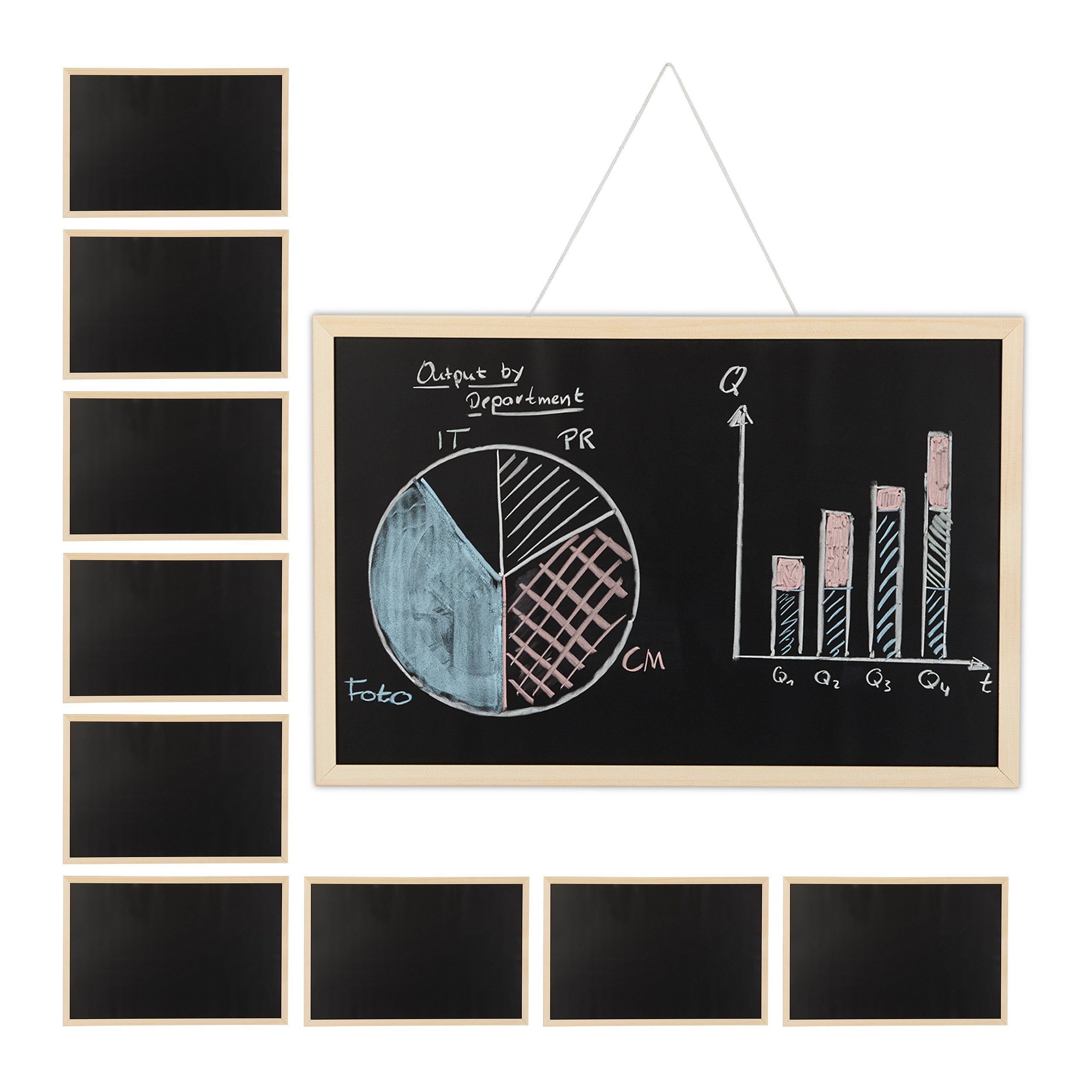 40x60 Holzrahmen 10 mit Kreidetafel x Wandtafel cm relaxdays