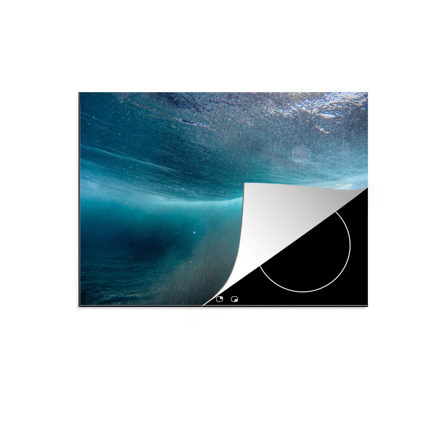 MuchoWow Herdblende-/Abdeckplatte Meer - Sonne - Blau, Vinyl, (1 tlg), 71x52 cm, Induktionskochfeld Schutz für die küche, Ceranfeldabdeckung | Herdabdeckplatten