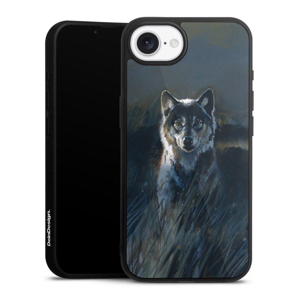 DeinDesign Handyhülle Wolf Natur Malerei Wolf 2, Apple iPhone 16e Gallery Case Glas Hülle