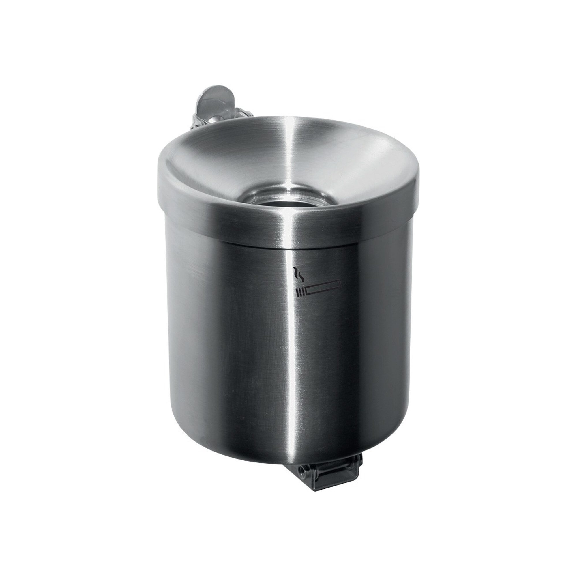 TKG Aschenbecher Sicherheitswandascher Ø90xH100mm silberfarbig m.Kippvorrichtung TKG