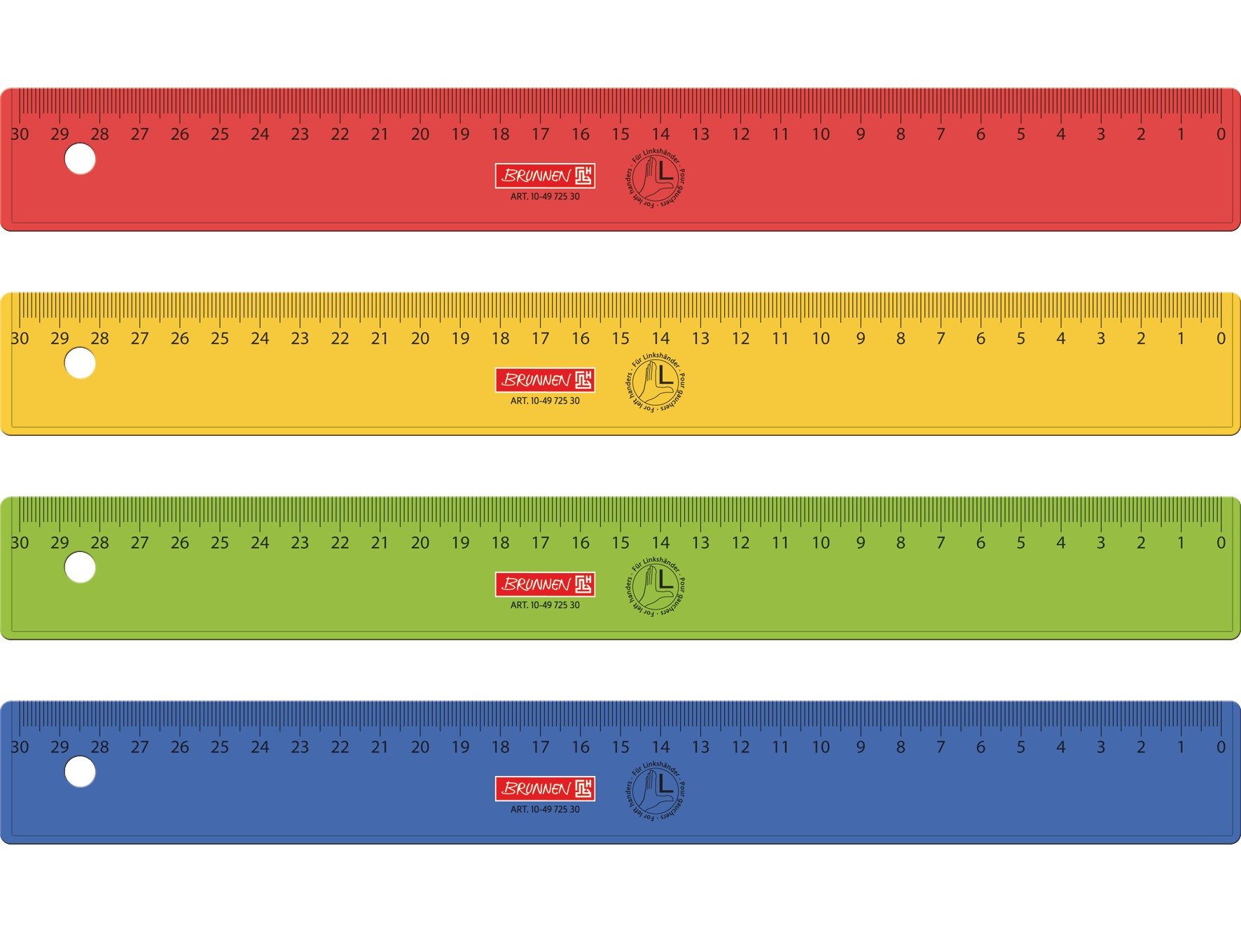 Baier Kindersitz Lineal Lineal für Linkshänder 30 cm sortiert, für Linkshänder geeignet