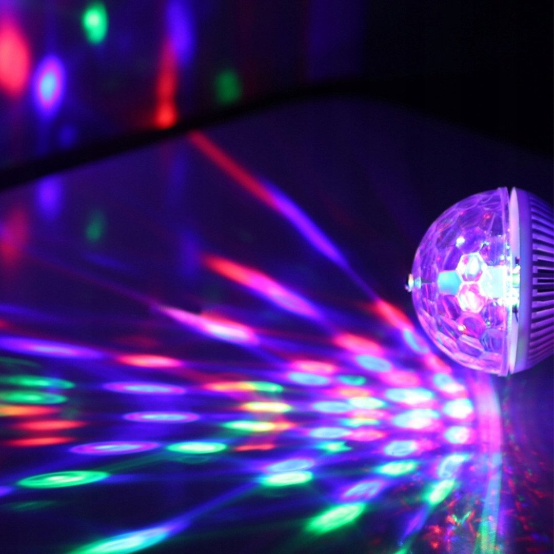 VERK GROUP LED-Leuchtmittel LED Partylicht E27 RGB drehbar Diskokugel Lampe 1/2/4er Set, E27, 1 St., RGB, drehbar