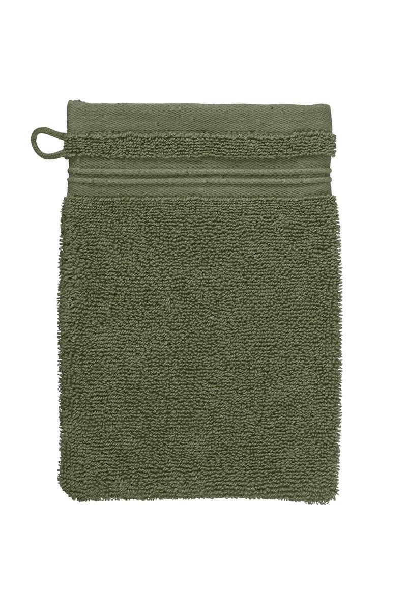 Beddinghouse Waschhandschuh Sheer_Olive Green_UV_UV_16x22 3 Waschlappen 16 x 22 cm, Baumwolle (Spar-Set, 1-St), Wachlappen Waschhandschuh