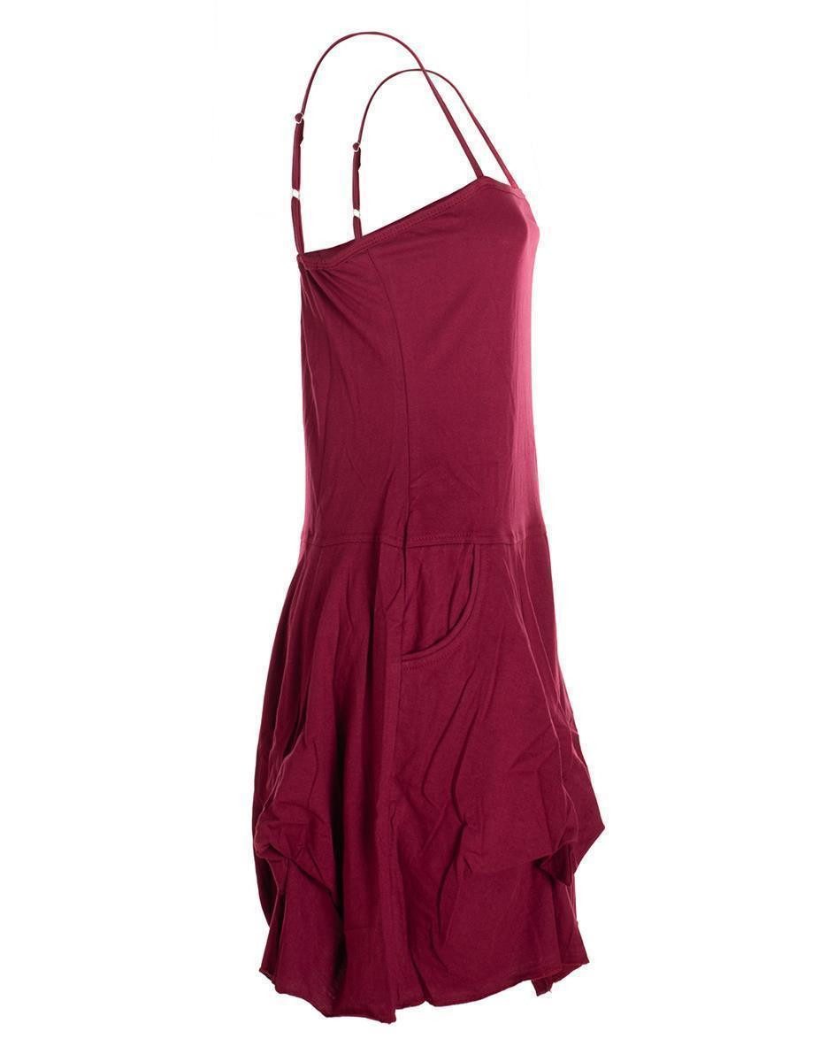 Vishes Sommerkleid Damen Ballon-Kleid Tunika-Kleid Sommerkleid verstellbare Träger Hippie, Elfen Style – Bild 3 von 5
