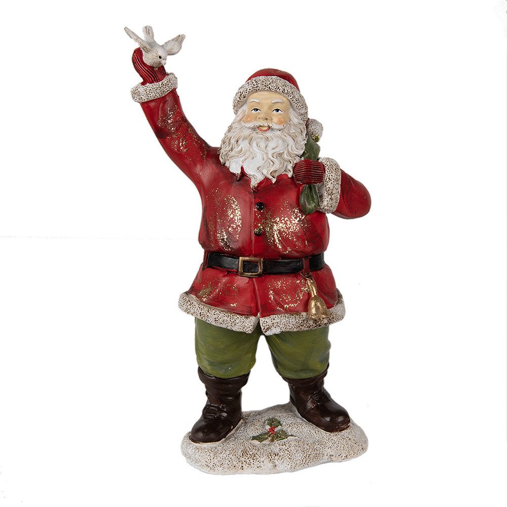Clayre & Eef Weihnachtsmann Figur Weihnachtsmann 13x10x23 cm Rot Polyresin Weihnachtsdekoration, Sammelfigur, Sammlerfigur, Weihnachtsmann, Dekofigur